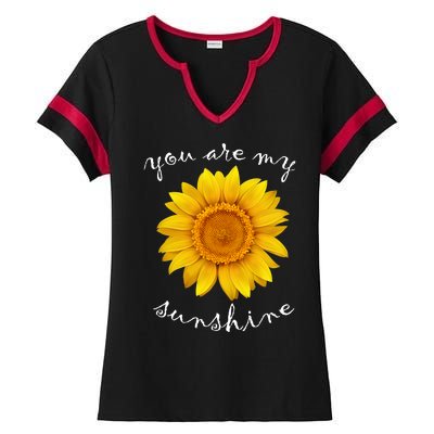 You Are My Sunshine Sunflower Ladies Halftime Notch Neck Tee