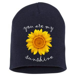 You Are My Sunshine Sunflower Short Acrylic Beanie