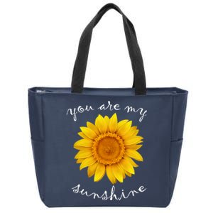 You Are My Sunshine Sunflower Zip Tote Bag