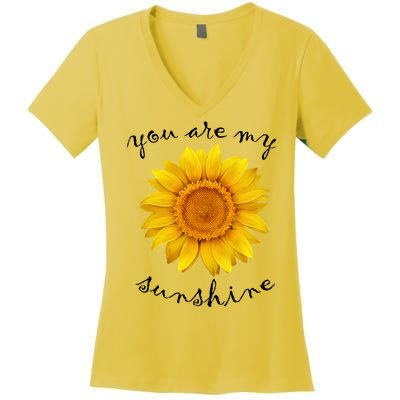 You Are My Sunshine Sunflower Women's V-Neck T-Shirt