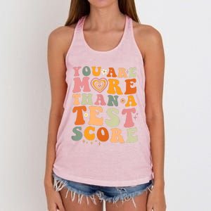 You Are More Than A Test Score Teacher Testing Test Day Women's Knotted Racerback Tank