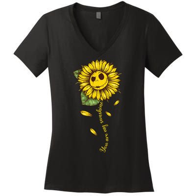 You Are My Sunshine Sunflowers Women's V-Neck T-Shirt