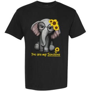 You Are My Sunshine Elephants Sunflowers Clothes Elephant Garment-Dyed Heavyweight T-Shirt