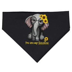 You Are My Sunshine Elephants Sunflowers Clothes Elephant USA-Made Doggie Bandana