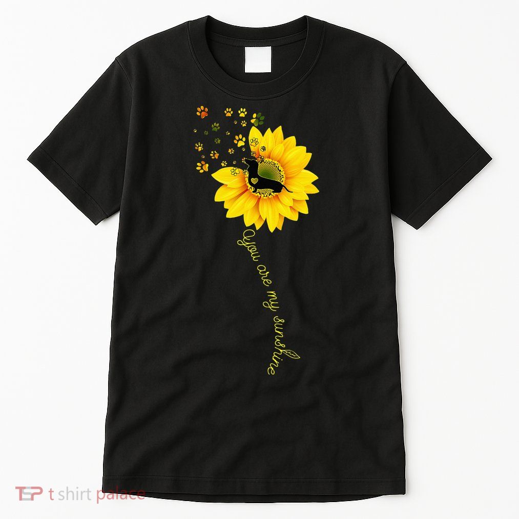 You Are My Sunshine Half Sunflower Dachshund Dog Funny Tall T-Shirt