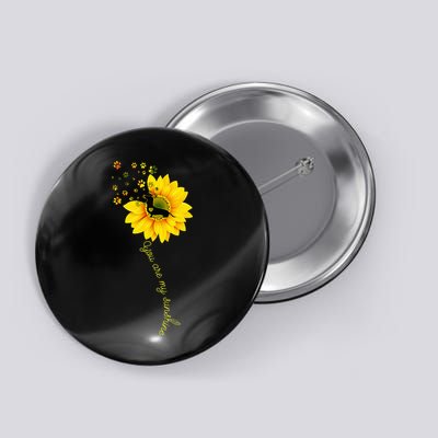 You Are My Sunshine Half Sunflower Dachshund Dog Funny Button