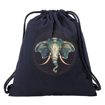 Yoga And Meditation Elephant Pose Hamsa Hand Sukhasna Great Gift Drawstring Bag