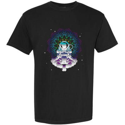 Yoga Astronaut Mandala Zen Meditation Lotus Pose Garment-Dyed Heavyweight T-Shirt