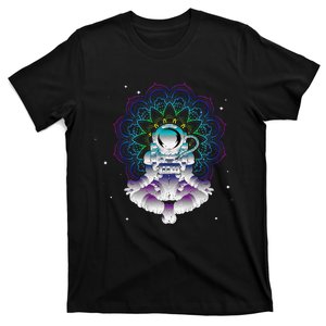 Yoga Astronaut Mandala Zen Meditation Lotus Pose T-Shirt