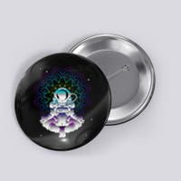 Yoga Astronaut Mandala Zen Meditation Lotus Pose Button