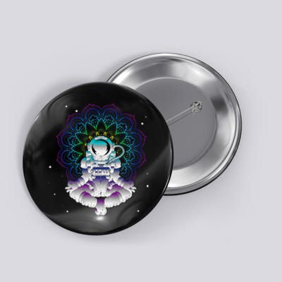 Yoga Astronaut Mandala Zen Meditation Lotus Pose Button