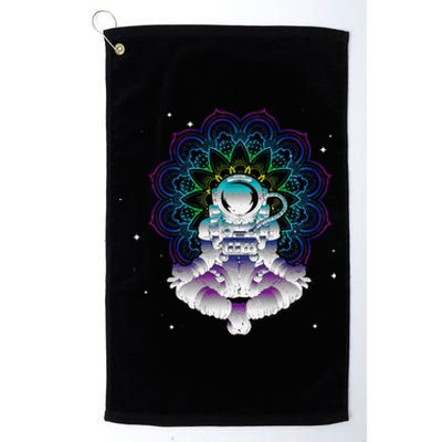 Yoga Astronaut Mandala Zen Meditation Lotus Pose Platinum Collection Golf Towel