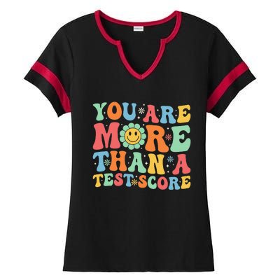 You Are More Than A Test Score Groovy Teacher Testing Day Ladies Halftime Notch Neck Tee