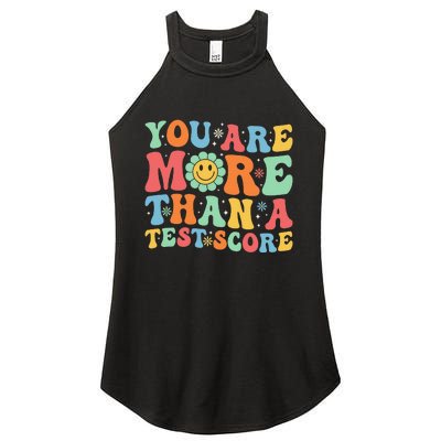 You Are More Than A Test Score Groovy Teacher Testing Day Women's Perfect Tri Rocker Tank