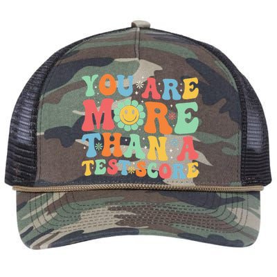 You Are More Than A Test Score Groovy Teacher Testing Day Retro Rope Trucker Hat Cap