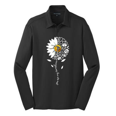 You Are My Sunshine National Nurses Day Sunflower Daisy Gift Silk Touch Performance Long Sleeve Polo