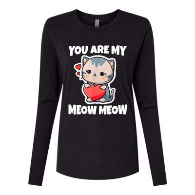 You Are My Meow Meow Valentine Happy Valentine's Day Womens Cotton Relaxed Long Sleeve T-Shirt