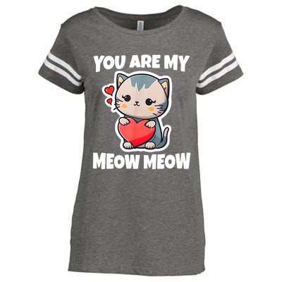 You Are My Meow Meow Valentine Happy Valentine's Day Enza Ladies Jersey Football T-Shirt