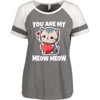 You Are My Meow Meow Valentine Happy Valentine's Day Enza Ladies Jersey Colorblock Tee