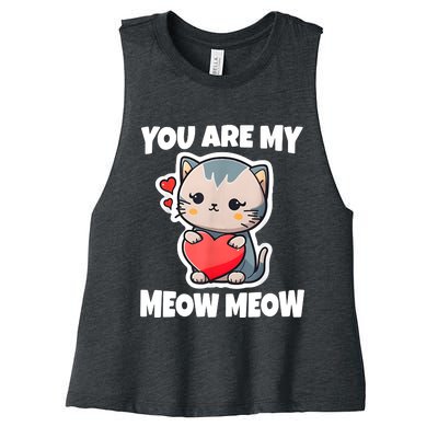 You Are My Meow Meow Valentine Happy Valentine's Day Women's Racerback Cropped Tank