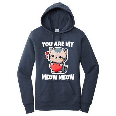 You Are My Meow Meow Valentine Happy Valentine's Day Women's Pullover Hoodie