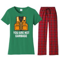 You Are Not Garbage Trump Wearing Vest Women's Flannel Pajama Set