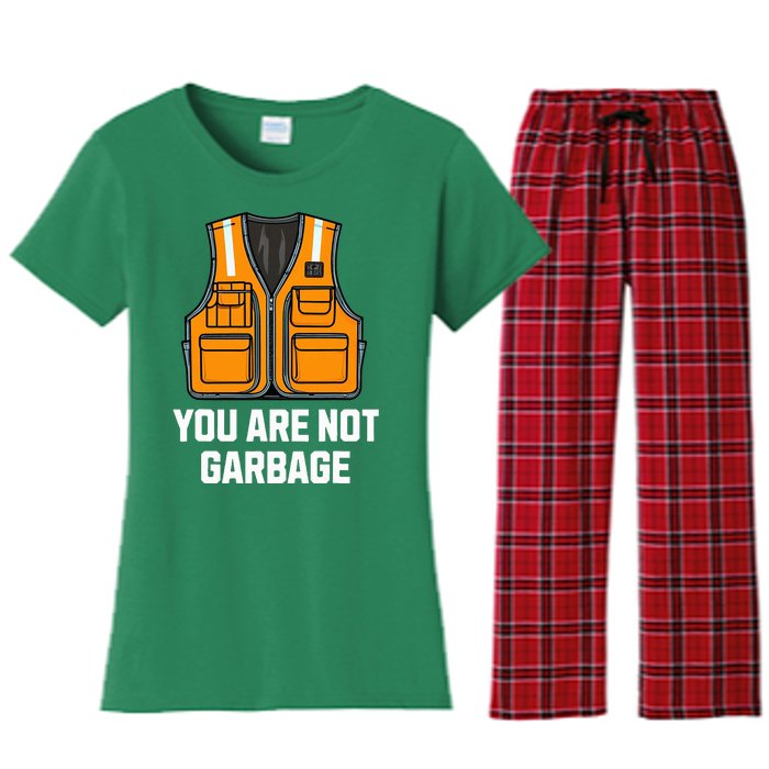 You Are Not Garbage Trump Wearing Vest Women's Flannel Pajama Set