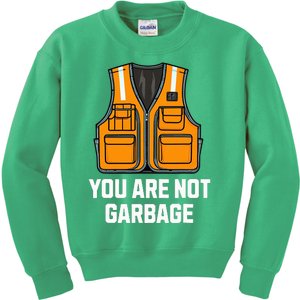 You Are Not Garbage Trump Wearing Vest Kids Sweatshirt