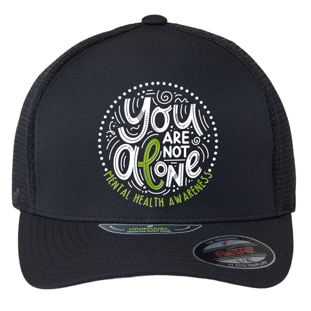 You Are Not Alone Mental Health Awareness Flexfit Unipanel Trucker Cap