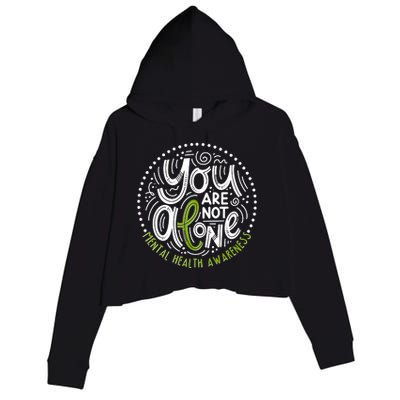 You Are Not Alone Mental Health Awareness Crop Fleece Hoodie