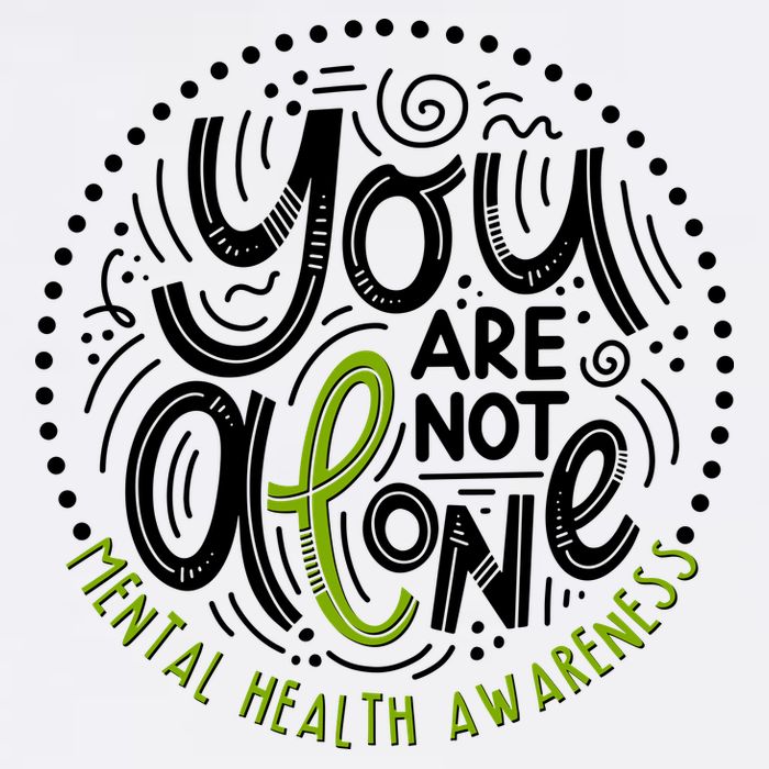 You Are Not Alone Mental Health Awareness Garment-Dyed Sweatshirt