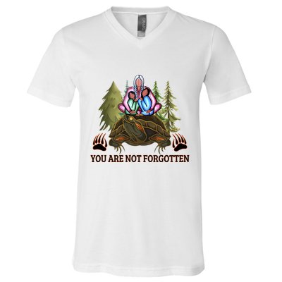 You Are Not Forgotten Every Child Matters Awareness For Indigenous V-Neck T-Shirt