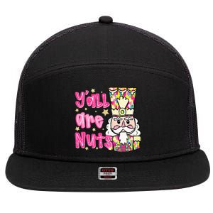 YAll Are Nuts Merry Christmas Nutcracker Lover 7 Panel Mesh Trucker Snapback Hat