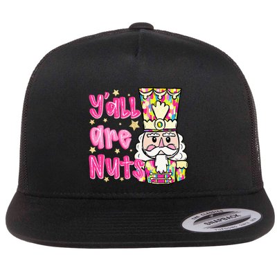 YAll Are Nuts Merry Christmas Nutcracker Lover Flat Bill Trucker Hat