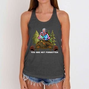 You Are Not Forgotten I Native American Mmiw Awareness Women's Knotted Racerback Tank