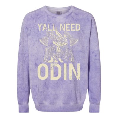 Y All Need Odin Viking Colorblast Crewneck Sweatshirt