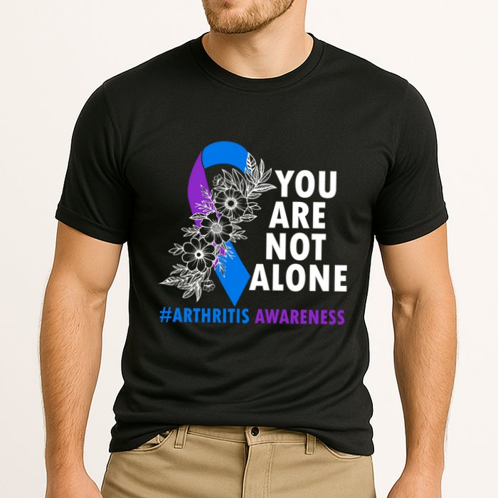 You Are Not Alone Purple And Blue Ribbon Arthritis Awareness Cool Gift Cooling Performance Crew T-Shirt
