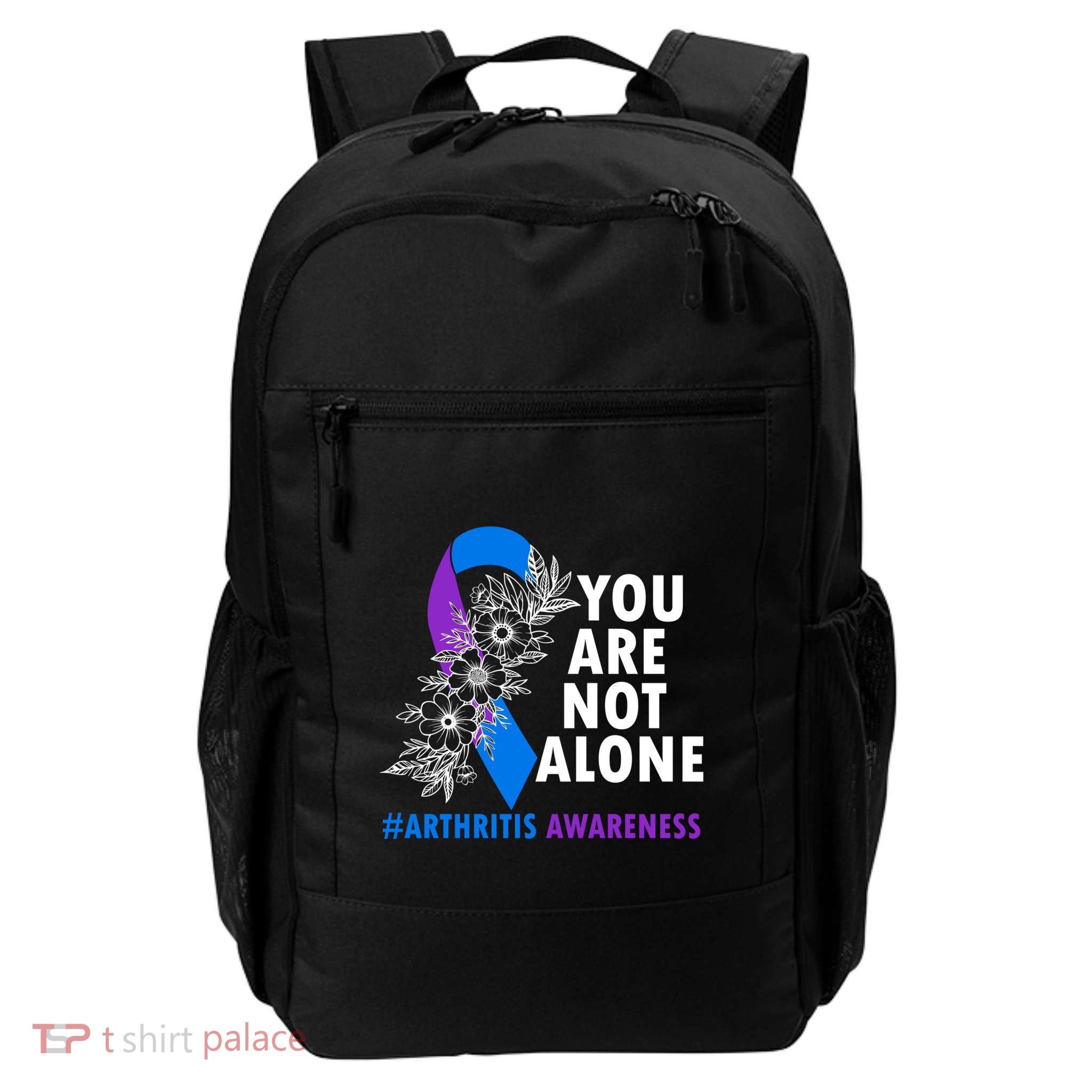 You Are Not Alone Purple And Blue Ribbon Arthritis Awareness Cool Gift Daily Commute Backpack