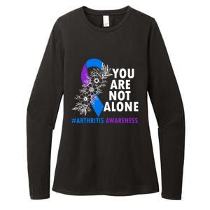 You Are Not Alone Purple And Blue Ribbon Arthritis Awareness Cool Gift Womens CVC Long Sleeve Shirt