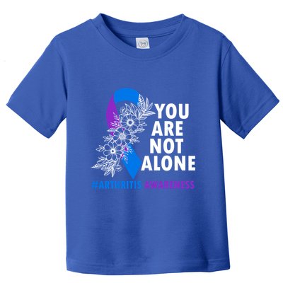 You Are Not Alone Purple And Blue Ribbon Arthritis Awareness Cool Gift Toddler T-Shirt