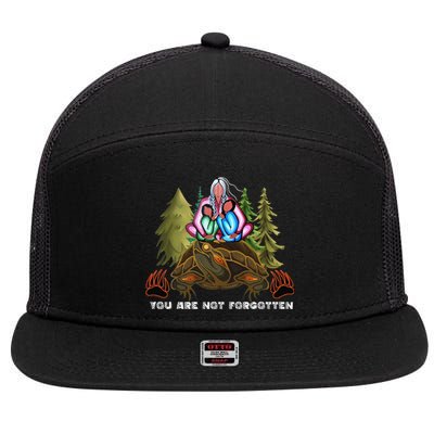 You Are Not Forgotten I Native American Women Mmiw Awareness Gift 7 Panel Mesh Trucker Snapback Hat