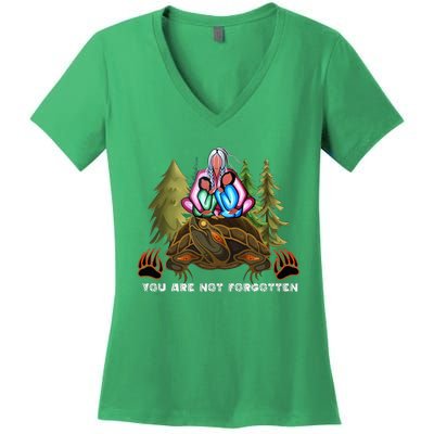 You Are Not Forgotten I Native American Mmiw Awareness Women's V-Neck T-Shirt