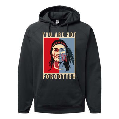 You Are Not Forgotten Mmiw Awareness Native American Indian Performance Fleece Hoodie