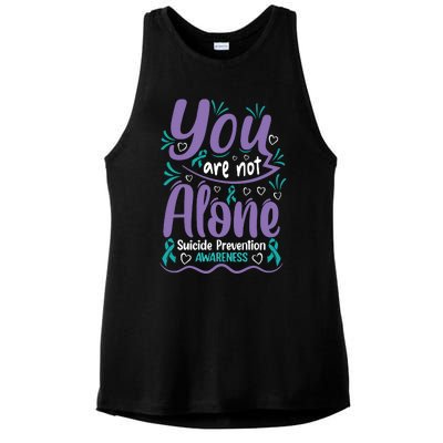 You Are Not Alone Suicide Prevention Awareness Ladies PosiCharge Tri-Blend Wicking Tank