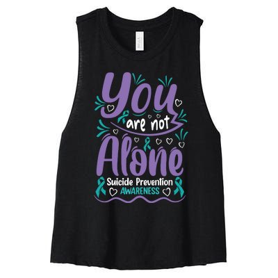 You Are Not Alone Suicide Prevention Awareness Women's Racerback Cropped Tank