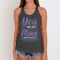 You Are Not Alone Suicide Prevention Awareness Women's Knotted Racerback Tank