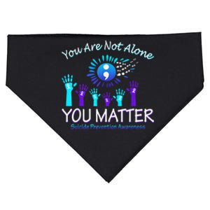 You Are Not Alone You Matter Suicide Prevention Awareness USA-Made Doggie Bandana