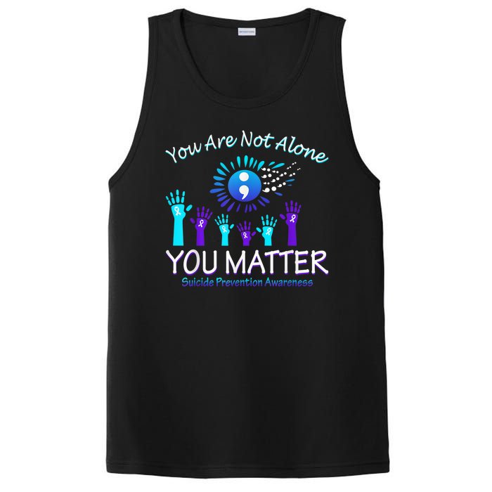 You Are Not Alone You Matter Suicide Prevention Awareness PosiCharge Competitor Tank