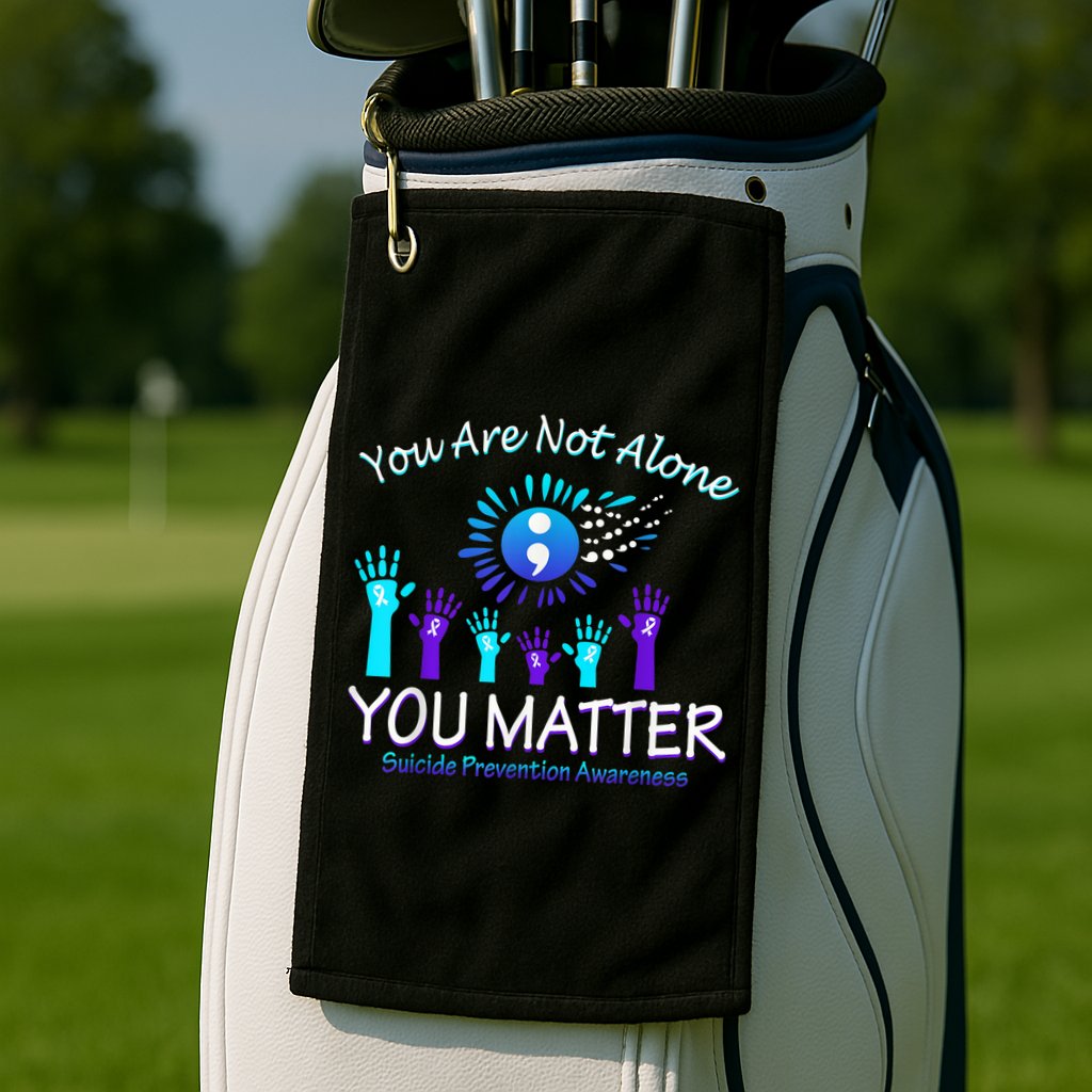 You Are Not Alone You Matter Suicide Prevention Awareness Golf Towel