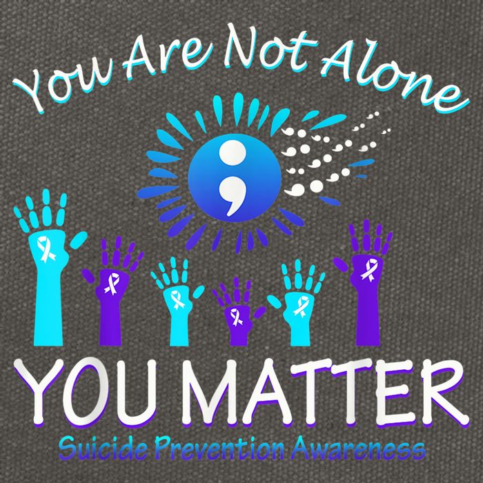 You Are Not Alone You Matter Suicide Prevention Awareness Cotton Canvas Backpack